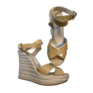Jimmy Choo Beige Wedge Sandals